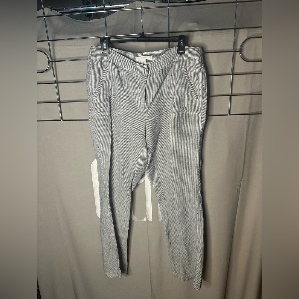 Chicos women’s seersucker pants with button detail